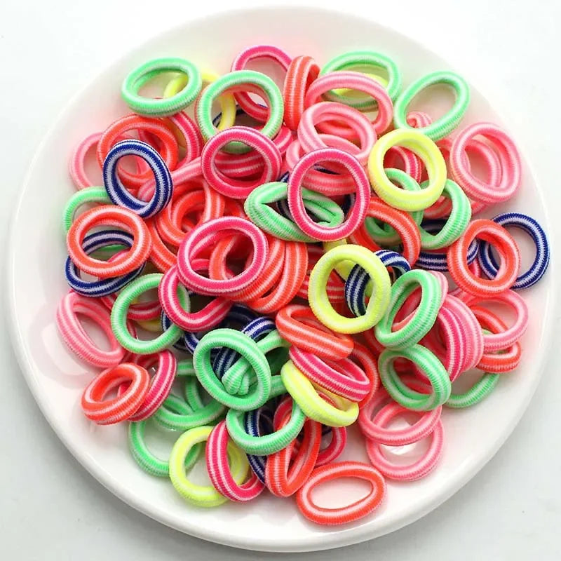 100/200PCS Women Girls Colorful Nylon Elastic Hair Bands Ponytail Hold Small Hair Tie Rubber Bands Scrunchie Hair Accessories SuperFye Colors 8 / 100pcs SuperFye