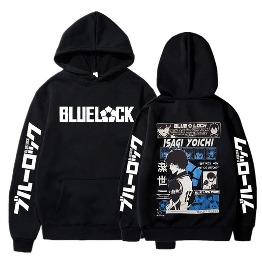 Anime Blue Lock Isagi Yoichi Printed Hooded Men Women Hot Manga Printed Hoodies Oversized Streetwear Harajuku Fleece Sweatshirts