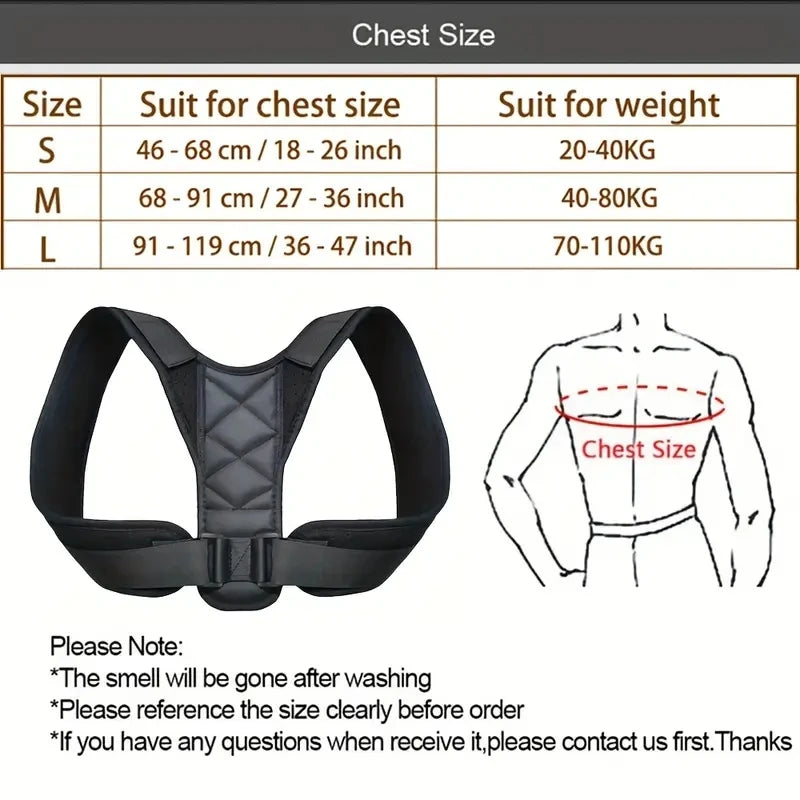 Posture Corrector Clavicle Spine Back Belt Adjustable Unisex Upper Back Shoulder Lumbar Posture Correction SuperFye L for 70-110KG SuperFye