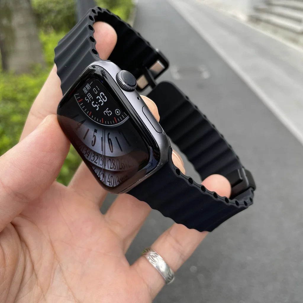 Magnetic Buckle Strap For Apple Watch Band Ultra 2 49mm 45mm 44mm 40mm 41mm 38 42mm Silicone Bracelet iWatch Series 7 6 3 se 8 9 SuperFye Wine Red / 38mm 40mm 41mm SuperFye