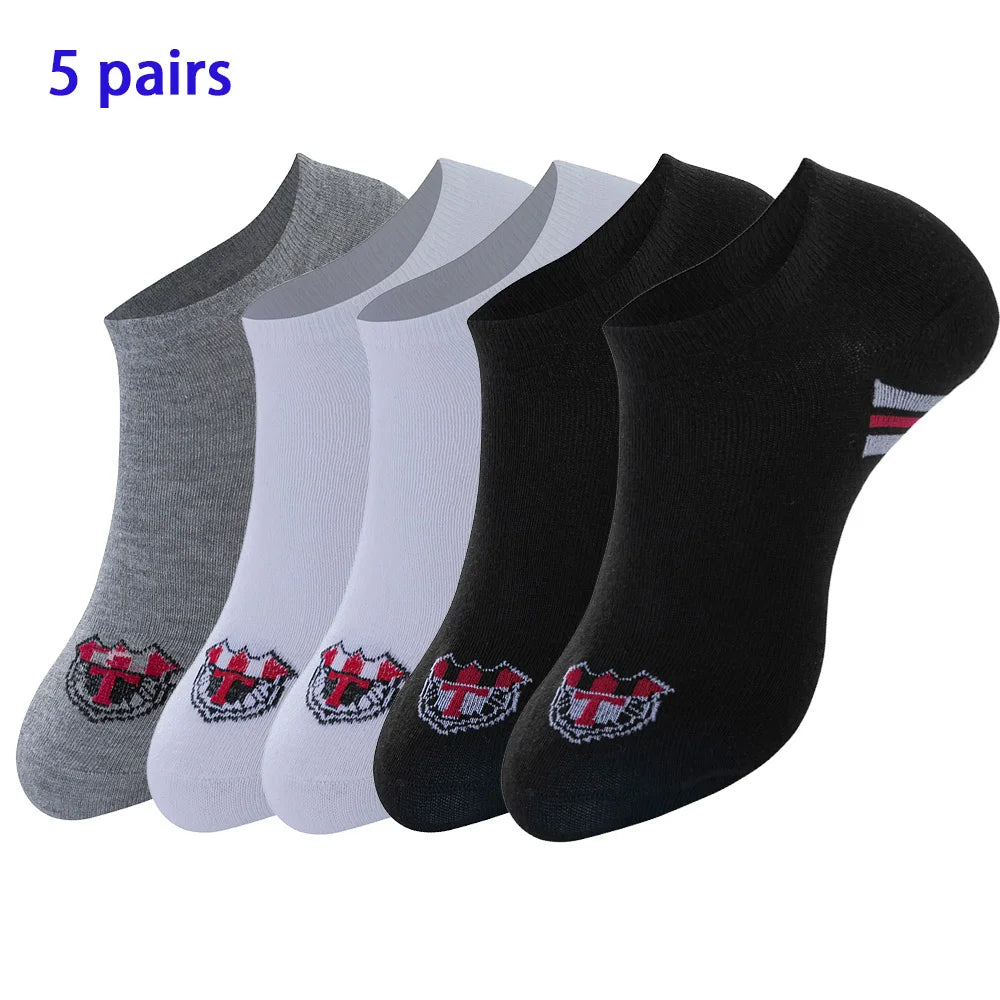 8 Pairs Women/Men Boat Socks Invisible Low Cut Silicone Non-slip Summer No-show Ankle Socks Solid Color Casual Breathable SuperFye 5 Pair Color 4 / One Size SuperFye