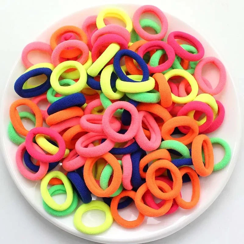 100/200PCS Women Girls Colorful Nylon Elastic Hair Bands Ponytail Hold Small Hair Tie Rubber Bands Scrunchie Hair Accessories SuperFye Colors 2 / 100pcs SuperFye