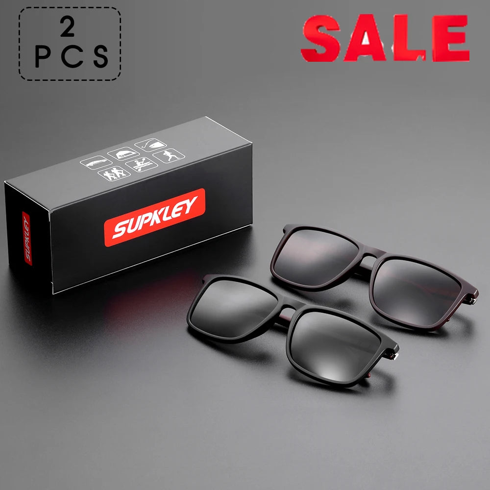 SUPKLEY Sports Sunglasses for Men Polarized Comfortable Wear Square Sun Glasses Male Light Weight Eyewear Accessory with Origina SuperFye MatteBlackVBrown SuperFye