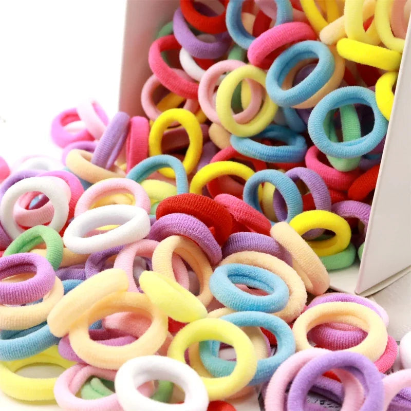 100/200PCS Women Girls Colorful Nylon Elastic Hair Bands Ponytail Hold Small Hair Tie Rubber Bands Scrunchie Hair Accessories SuperFye Colors 1 / 100pcs SuperFye