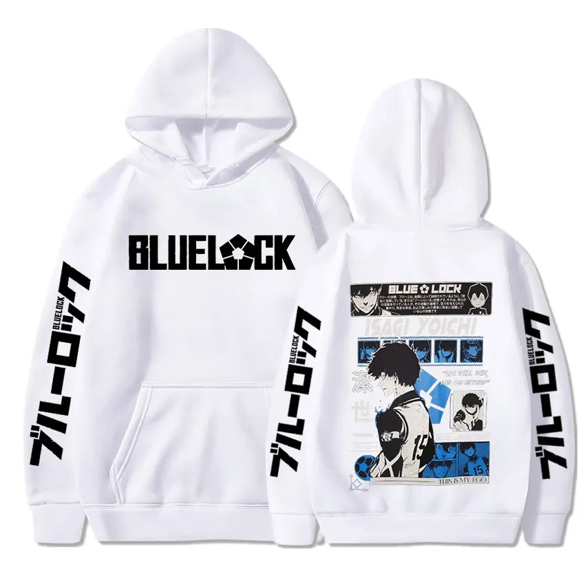 Anime Blue Lock Isagi Yoichi Printed Hooded Men Women Hot Manga Printed Hoodies Oversized Streetwear Harajuku Fleece Sweatshirts