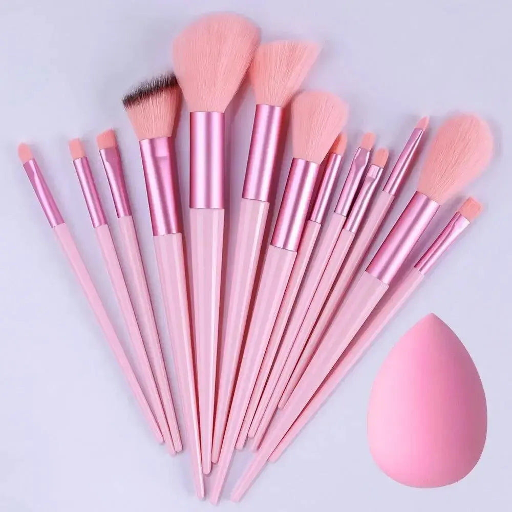 Makeup Brush Set Soft Fluffy Professiona Cosmetic Foundation Powder Eyeshadow Kabuki Blending Make Up Brush Beauty Tool Makeup SuperFye 13pcs pink egg SuperFye