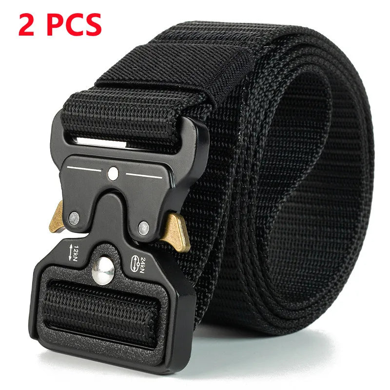 Men Belt Army Outdoor Hunting Tactical Multi Function Combat Survival High Quality Marine Corps Canvas For Nylon Male Luxury SuperFye 2PC 01 black / 120cm SuperFye