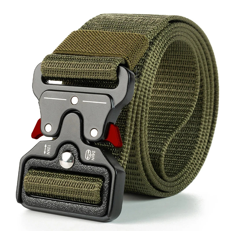 Men Belt Army Outdoor Hunting Tactical Multi Function Combat Survival High Quality Marine Corps Canvas For Nylon Male Luxury SuperFye QT1 red green / 120cm SuperFye