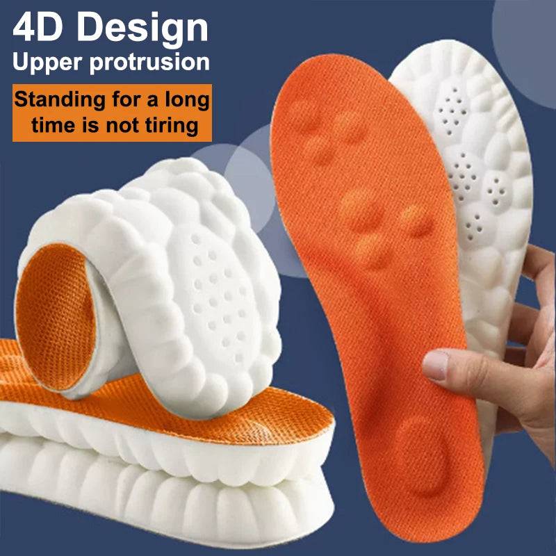 High Elasticity Latex Sport Insoles Soft Shoe Pads Arch Support Orthotic Insoles Breathable Deodorant Shock Absorption Cushion SuperFye Orange / EU43-44 SuperFye