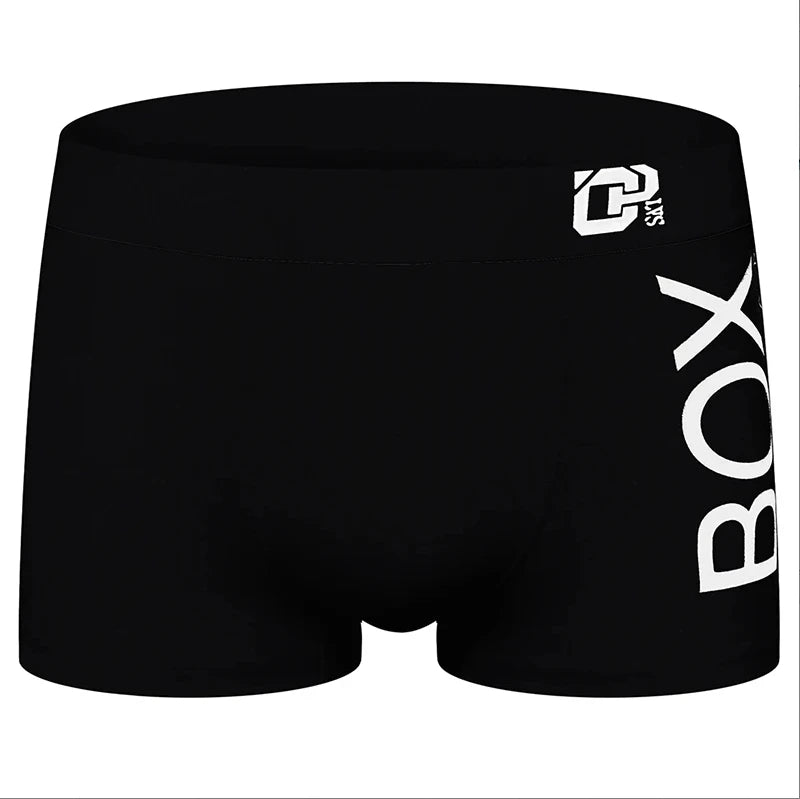 5 PCs Men's High Elastic Plain Color Comfortable Boxer Briefs Panties Breathable Pantyhose SuperFye 1 Piece Black 3 / Single code / 5 pieces SuperFye