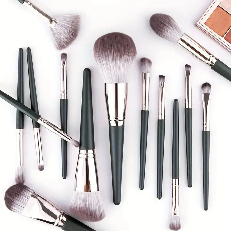 14Pcs Makeup Brushes Set Large Fluffy Soft Eye Shadow Foundation Brush Women Cosmetic Powder Blush Blending Beauty Make Up Tools SuperFye 14 Pcs SuperFye