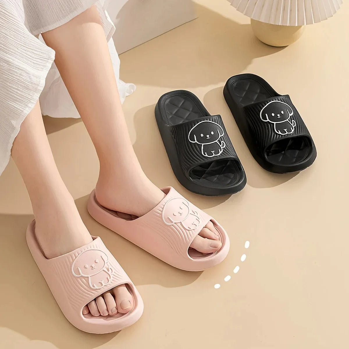 Cute Couple Pillow Slippers Female Summer Wear 2024 New Bathroom Bath Non-slip Indoor Home Eva Thick Bottom Sandals SuperFye White / 44-45 SuperFye