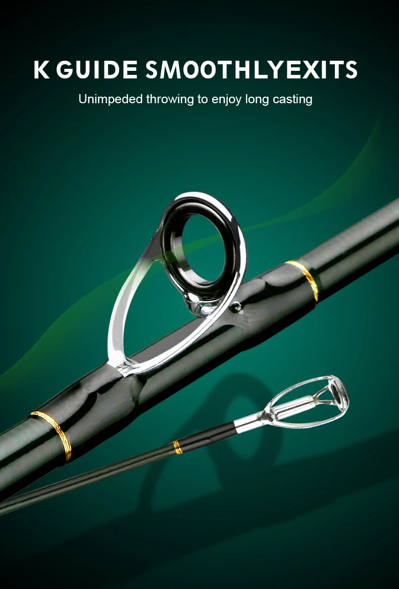 CEMREO Spinning Casting Carbon Fishing Rod 4-5 Sections 1.8m/2.1m/2.4m Portable Travel Rod Spinning Fishing Rods Fishing Tackle SuperFye Spinning / 2.1m SuperFye