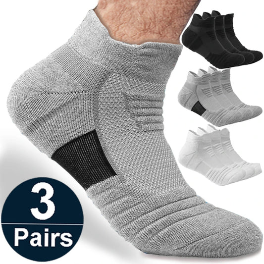 1/3 Pairs Anti-slip Football Socks Men Cotton Sock Short Long Tube Soccer Basketball Sport Socks Breathable Deodorous Sock 39-45 SuperFye 3pairs-short-mixed / EU39-45 SuperFye