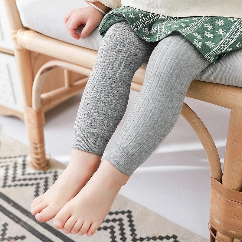 Spring Autumn Baby Boys Girls Pants Newborn Girl Leggings Tights Cotton Stretch Kids Children Knitting Trousers For 0 to 6Years