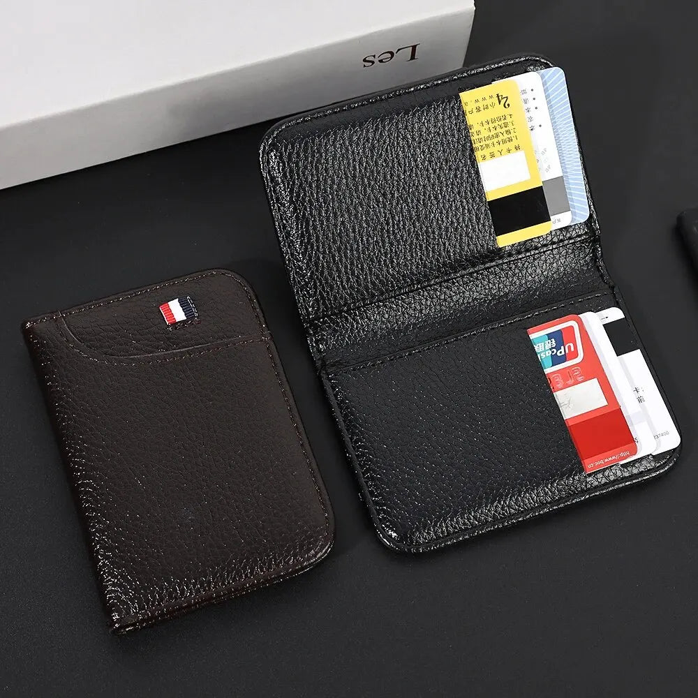 Portable Super Slim Soft Wallet for Men PU Leather Mini ID Credit Card Wallet Purse Card Holders Wallet Thin Small Short Wallets SuperFye Coffee SuperFye