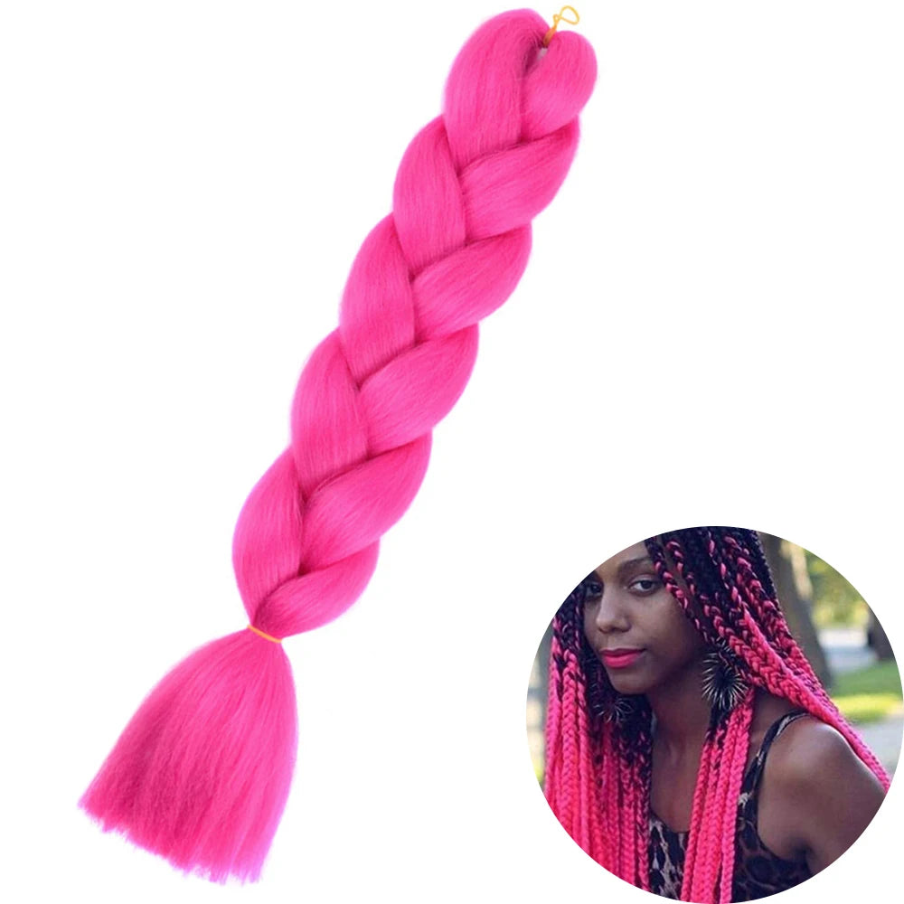 24" Synthetic Yaki Braids Hair kanekalon Ombre Braiding Hair Jumbo Braid Hair Extension For Women Hundreds of colors DIY Hair SuperFye ZITONG-A18 / CHINA / 24inches SuperFye