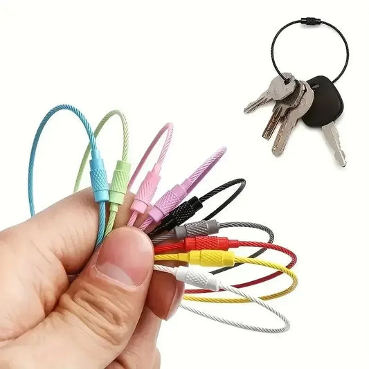 10pcs Colorful Stainless Steel Wire Luggage Tag Clip Durable And Easy To Install Perfect For Travel And Everyday Use SuperFye 10 Pcs Random color SuperFye