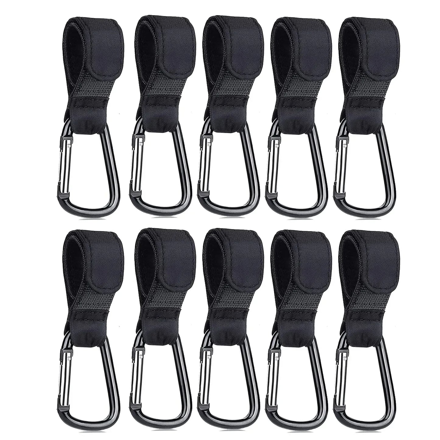 1-10pcs Stroller Hooks Buckles Clip Aluminum Alloy Carabiner Cart Organizer Diaper Bag Shopping Pram Hook Buckle Stroller Hanger SuperFye 10pcs SuperFye