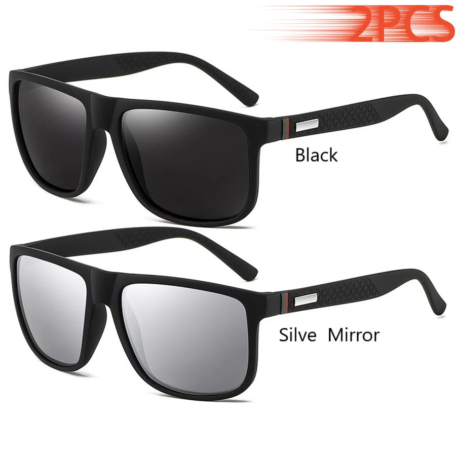 Fashion Vintage Square Sunglasses Men Women Luxury Brand Designer Men's Sun Glasses Driving Fishing UV400 Eyewear Man SuperFye Black-SilveMirror SuperFye