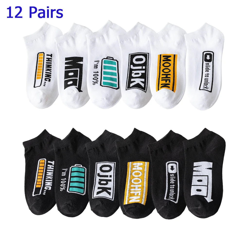 8 Pairs Women/Men Boat Socks Invisible Low Cut Silicone Non-slip Summer No-show Ankle Socks Solid Color Casual Breathable SuperFye 12 Pair Color 11 / One Size SuperFye