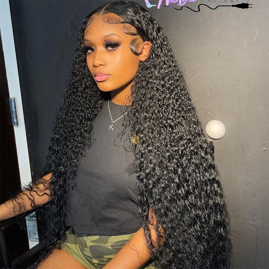 HD Transparent Deep Wave Frontal Wig 13x4/13x6 Curly Lace Front Human Hair Wigs For Women Wet And Wavy Water 5x5 Closure Wig SuperFye 13x6 HD Lace Wig / United States / 32inches|200 Density|3-5 Working Days SuperFye