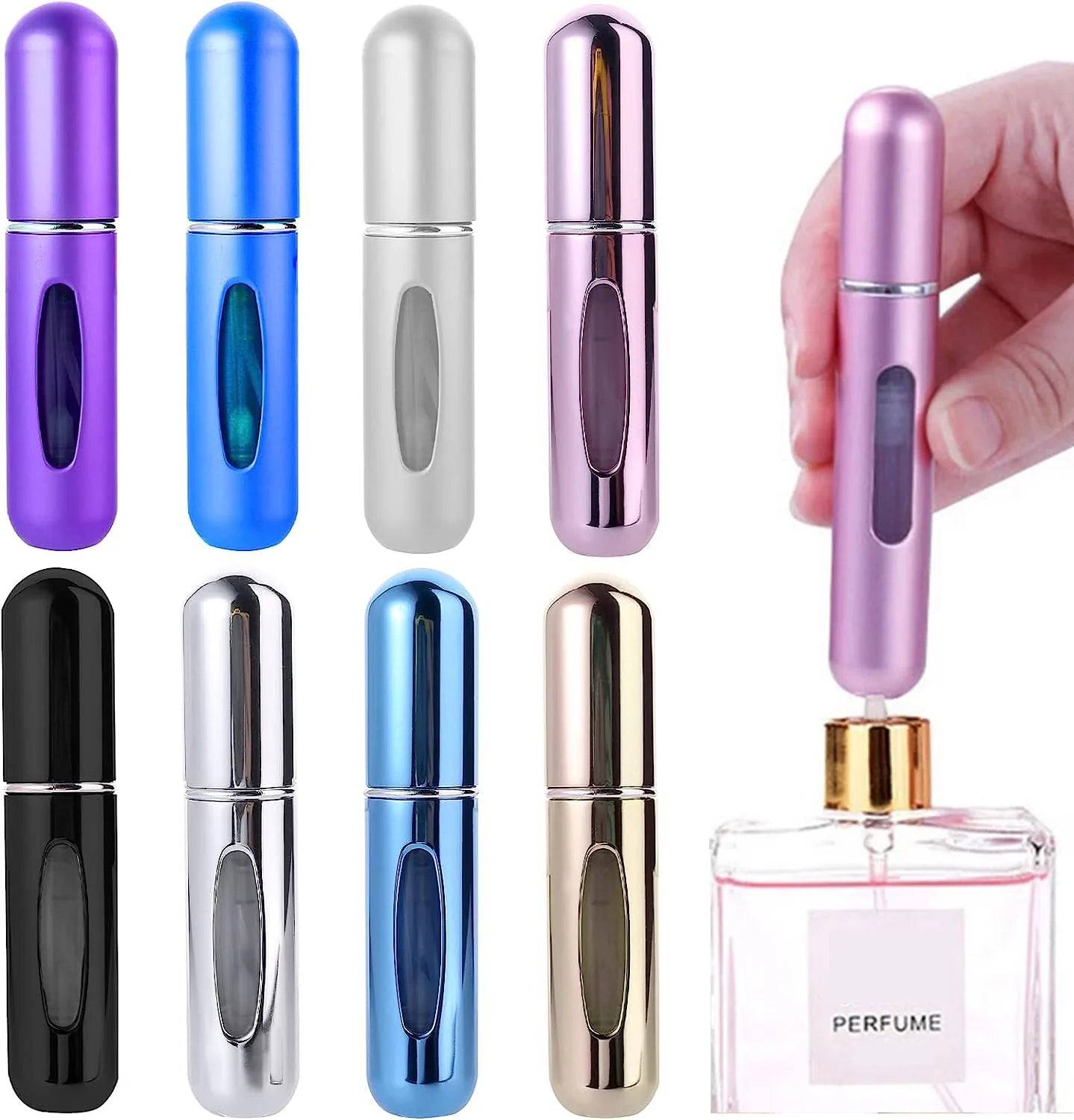 Refillable Mini Perfume Bottle Portable Cosmetic Bottle Spray Bottle Atomizer Spray Container Travel Refillable Bottles 8ml /5ml SuperFye 5ml Bright Blue SuperFye