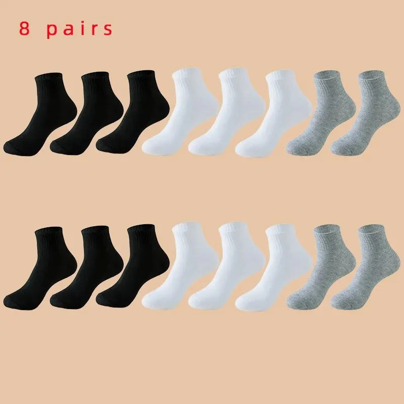 3/5/8/20 pairs of men's and women's Christmas socks, autumn and winter coral fleece casual warm mid tube socks, fashionable SuperFye Multi color 8 pairs / EU 37-44 SuperFye