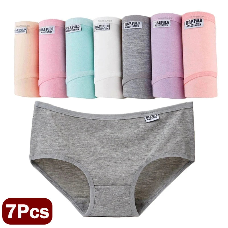 7Pcs/Lot Plus Size Underwear Women's Panties Cotton Girl Brief Sexy Lingeries Shorts Underpant Solid Panty Female Intimate M-4XL SuperFye 7PCS BLACK / XL / 7PCS SuperFye