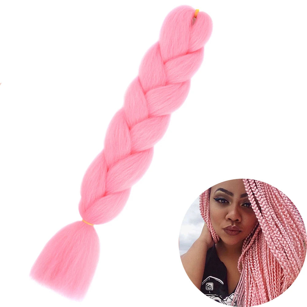 24" Synthetic Yaki Braids Hair kanekalon Ombre Braiding Hair Jumbo Braid Hair Extension For Women Hundreds of colors DIY Hair