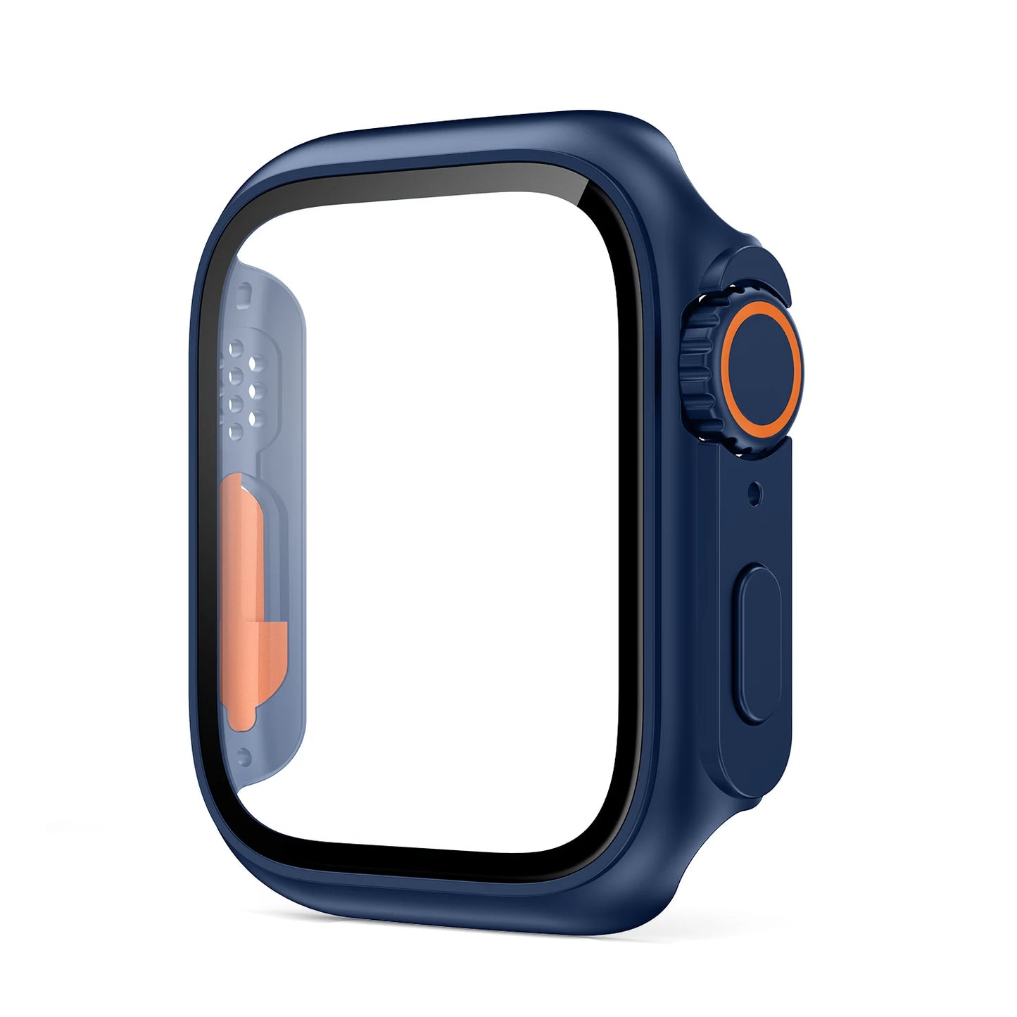 Glass+Case for Apple Watch 44mm 45mm 41mm 40mm 42mm 38mm Screen Protector Cover Change Ultra Bumper iWatch Series 9 8 7 SE 6 5 SuperFye 9-Midnight blue / Series456 SE 40MM / CHINA SuperFye