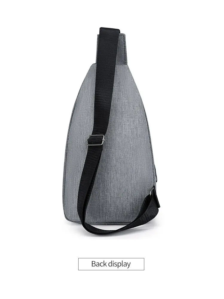 Chest Bag Fashion New Solid Color Men Chest Bag Outdoor Casual Fashion One Shoulder Crossbody Bag SuperFye grey SuperFye