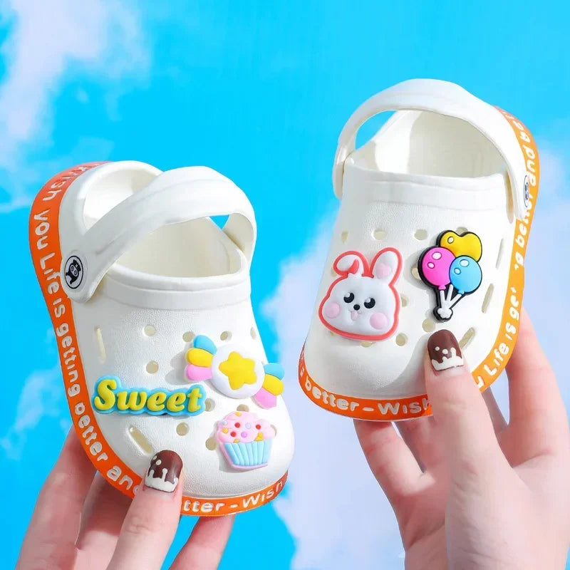 Summer Kids ShoesSandals Hole Children's Shoes Slippers Soft Anti-Skid Cartoon Design Hole Baby Shoes Sandy Beach For Boys Girls SuperFye style 1 / 28 (insole 17cm) SuperFye