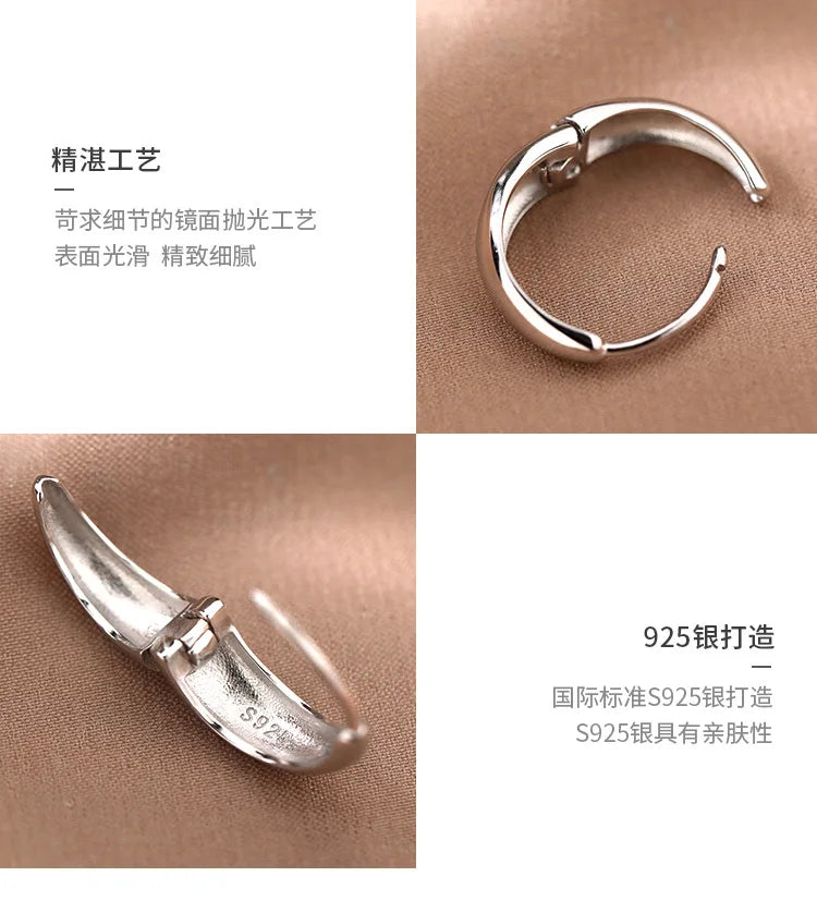 925 Sterling Silver Hot Sale Korean geometric hoop Earrings Simple Temperament Exquisite Hot Semale Sexy Jewelry Gift SuperFye Silver SuperFye