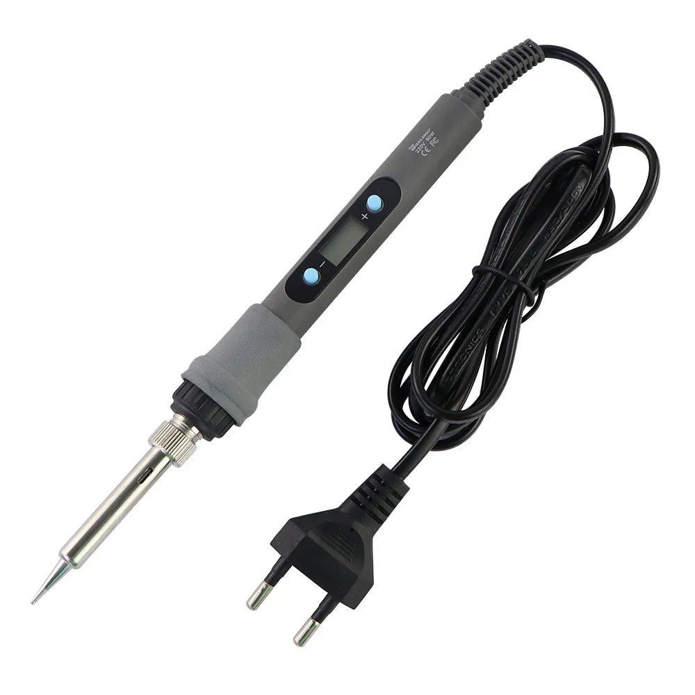 60W/80W Electric Soldering Iron Adjustable Temperature Digital Display Electronic Welding Repair Tools With Solder Tin Iron Tips SuperFye 80W Set-2 / 110V US Plug SuperFye