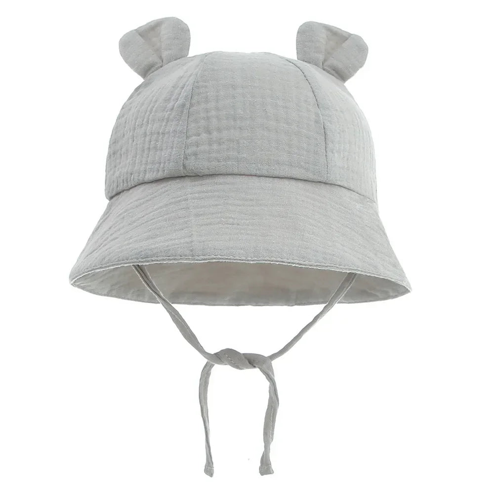 2022 New Autumn Baby Sun Hat Children Outdoor Rabbit Ear Beach Caps Boy Girl Panama Hat Unisex Beach Bucket Hats Bunny Hat SuperFye Gray SuperFye