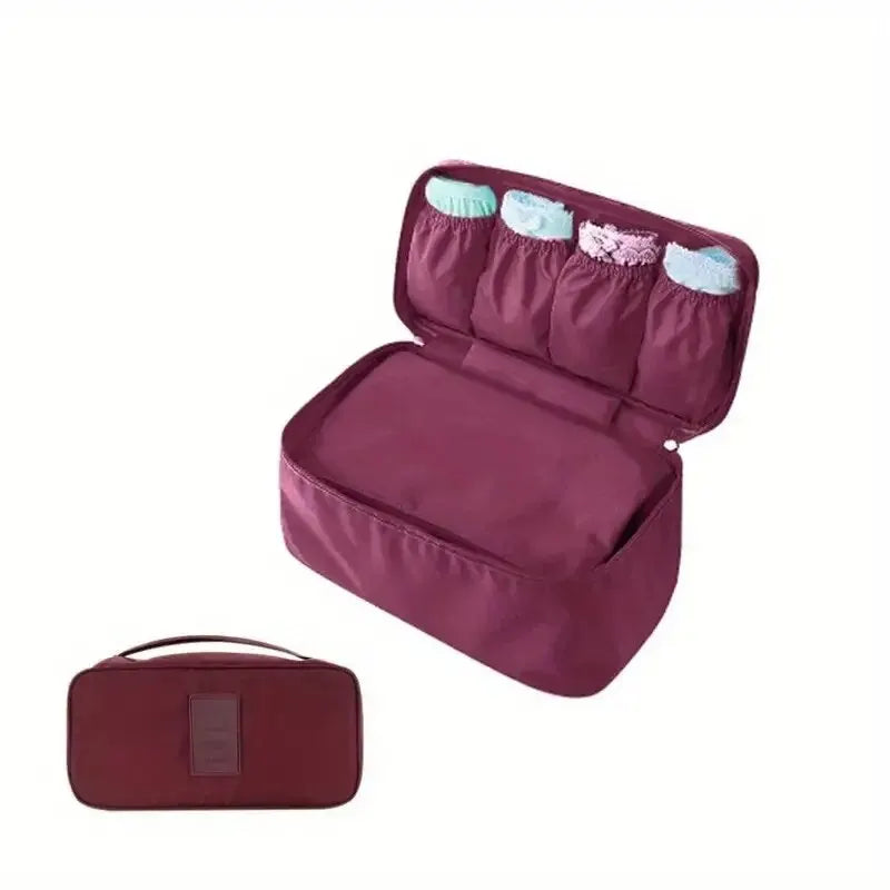 Simple Portable Underwear Storage Bag Lightweight Dustproof Organizer Multifunctional Travel Container SuperFye Wine red G1374C SuperFye