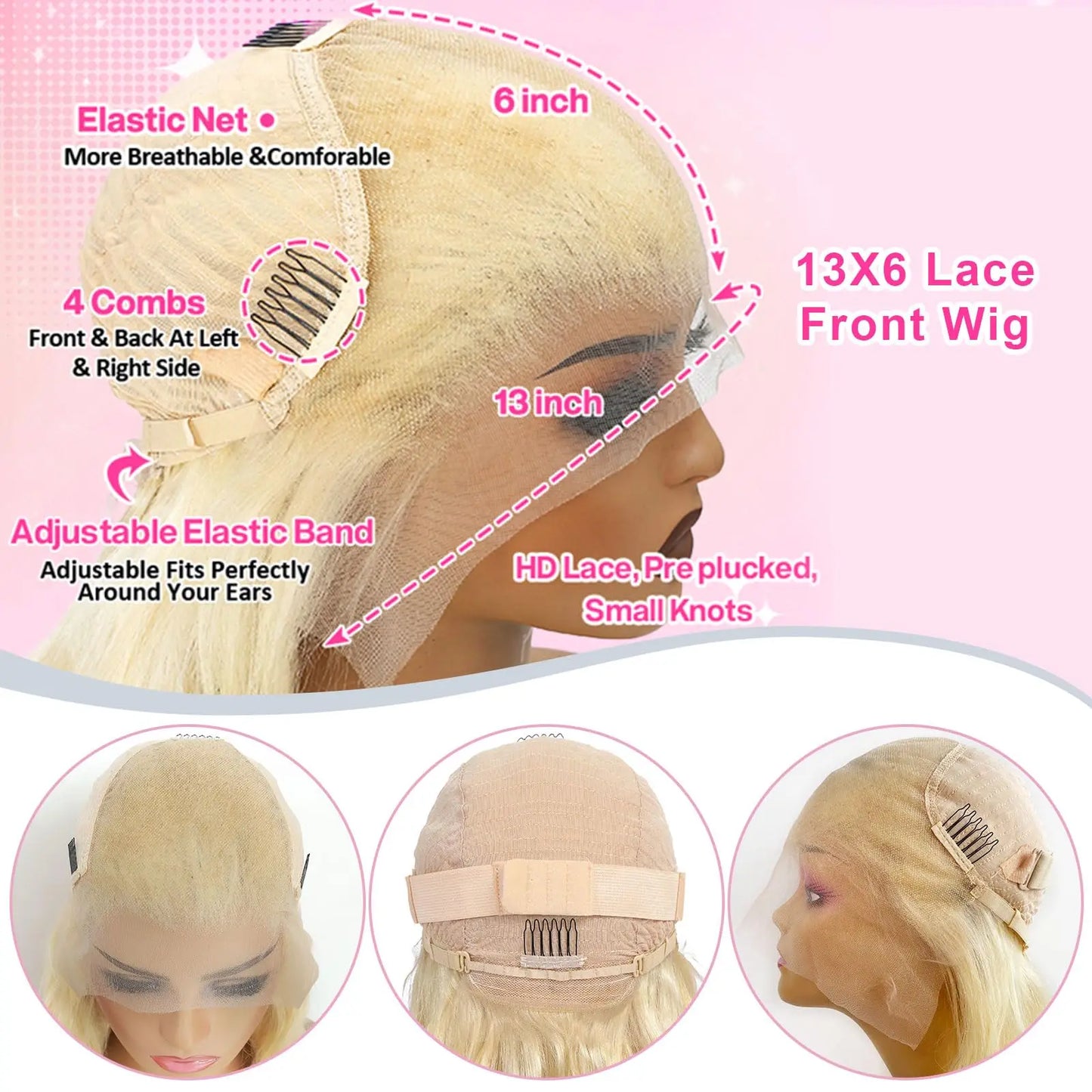 250 Density 613 hd lace frontal wig 13x6 Blonde Straight lace front wigs human hair Brazilian Colored Human Hair Wigs For Women