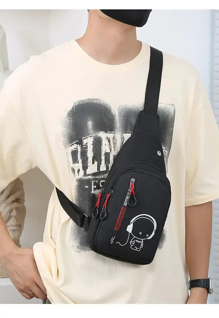 Men's Chest Bag 2024 New Casual Fashion Shoulder Bag Male Hand Crossbody Korean Cycling Backpack SuperFye Huise SuperFye