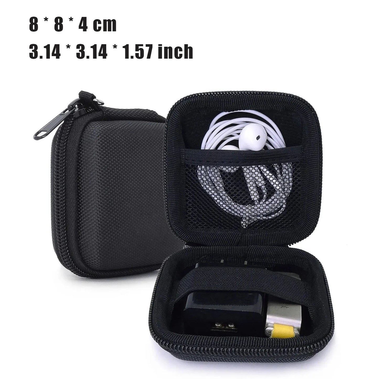 Portable Earphone Storage Bag Data Cable Organizer Bag Multifunctional Digital Gadgets Case For Charger U Disk Protective Cover SuperFye black SuperFye