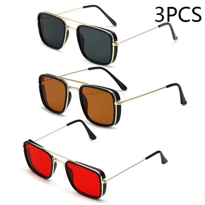 Fashion Sunglasses European and American Metal Small Square Frame Korean Version Glasses Retro Square Sunglasses UV Protection SuperFye Pink SuperFye