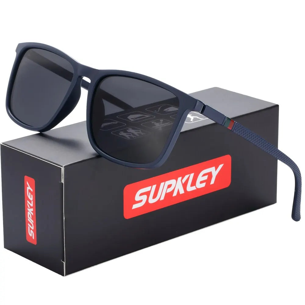 SUPKLEY Sports Sunglasses for Men Polarized Comfortable Wear Square Sun Glasses Male Light Weight Eyewear Accessory with Origina SuperFye Blue Mirror SuperFye