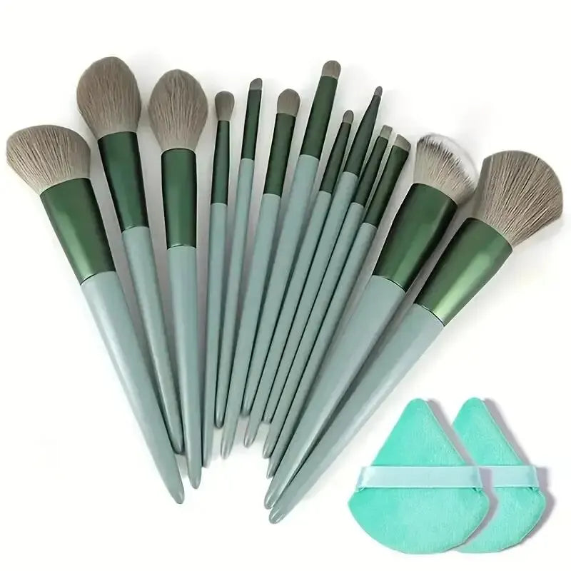 Makeup Brush Set Soft Fluffy Professiona Cosmetic Foundation Powder Eyeshadow Kabuki Blending Make Up Brush Beauty Tool Makeup SuperFye 13pcs green pp green SuperFye