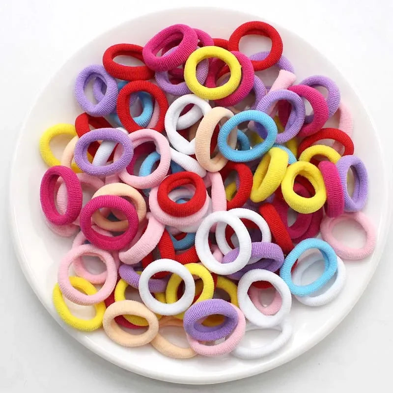 100/200PCS Women Girls Colorful Nylon Elastic Hair Bands Ponytail Hold Small Hair Tie Rubber Bands Scrunchie Hair Accessories SuperFye Colors 3 / 200pcs SuperFye