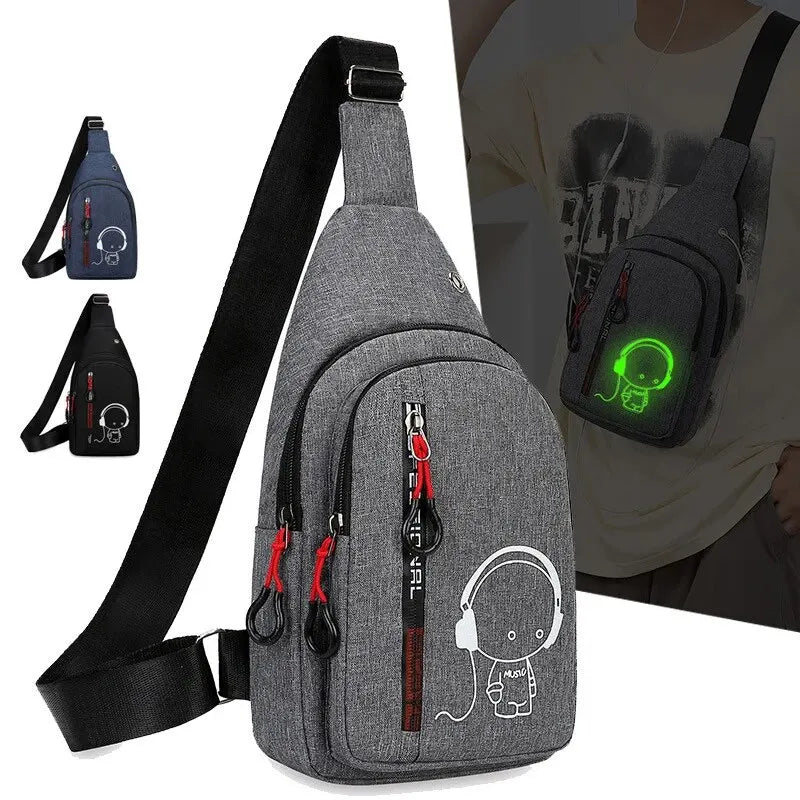 Men's Chest Bag 2024 New Casual Fashion Shoulder Bag Male Hand Crossbody Korean Cycling Backpack SuperFye Huise SuperFye