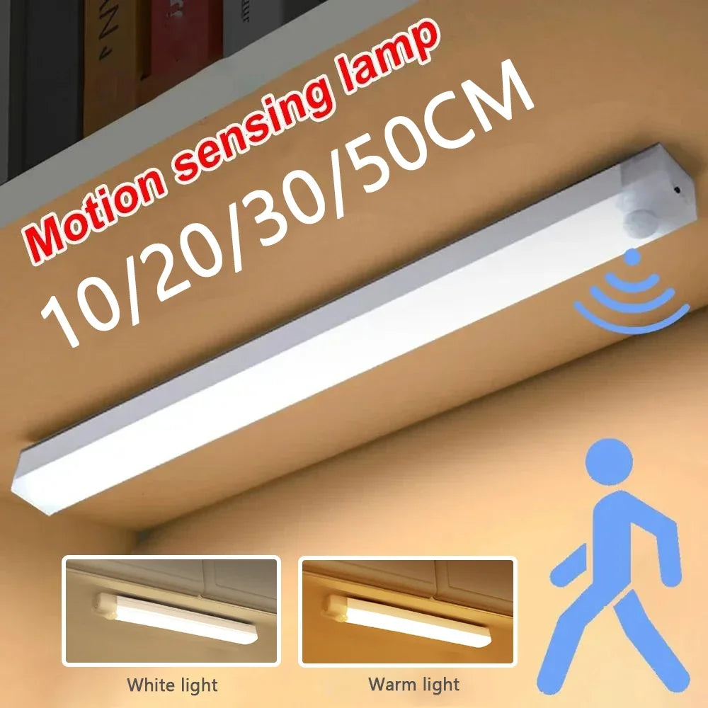 LED Motion Sensor Light Wireless LED Night Light Type C Rechargeable Light Cabinet Wardrobe Lamp Staircase Backlight For Kitchen SuperFye 30cm-21LED / Warm White SuperFye