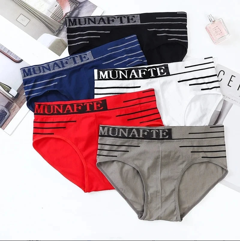 5 PCs Men's High Elastic Plain Color Comfortable Boxer Briefs Panties Breathable Pantyhose SuperFye Mixed Color 5 Strips 1 / Single code / 5 pieces SuperFye