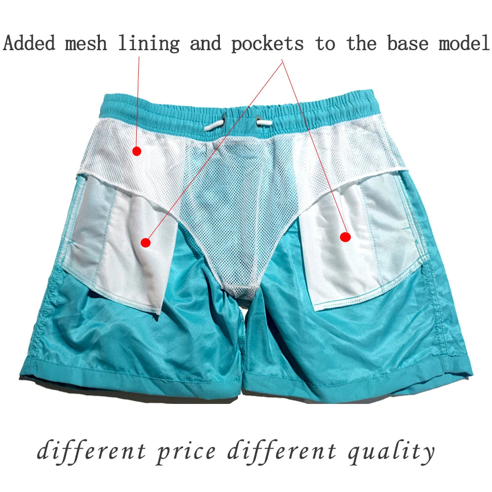 Swim Trunks Swim Shorts for Men Quick Dry Board Shorts Bathing Suit Breathable Drawstring With Pockets for Surfing Beach Summer SuperFye Khaki / L SuperFye