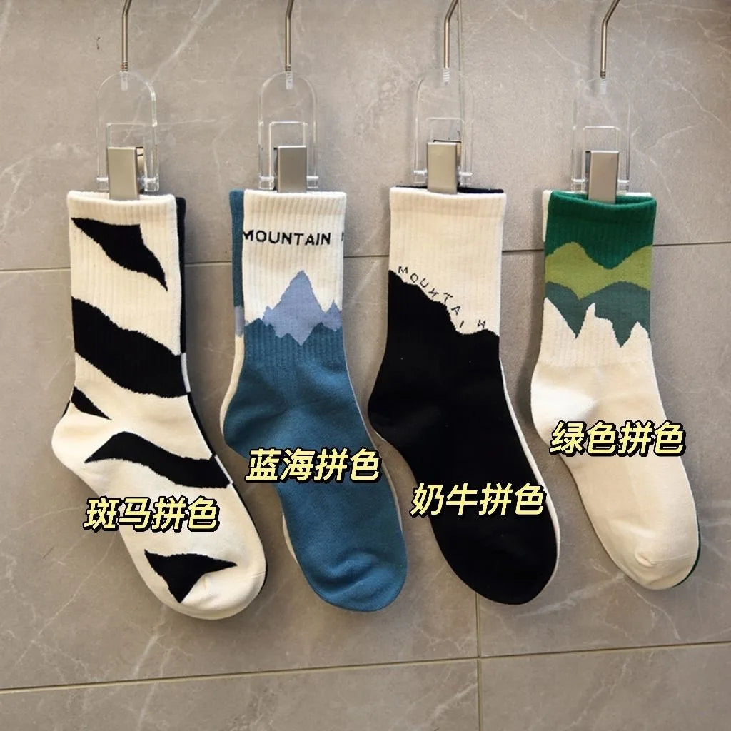 5Pairs Breathable Cotton Sports Stockings Men Bamboo Fiber Autumn and Winter Men Socks Sweat Absorption Deodorant Business Sox SuperFye 4 pairs zt094-4 / EU39-44 SuperFye