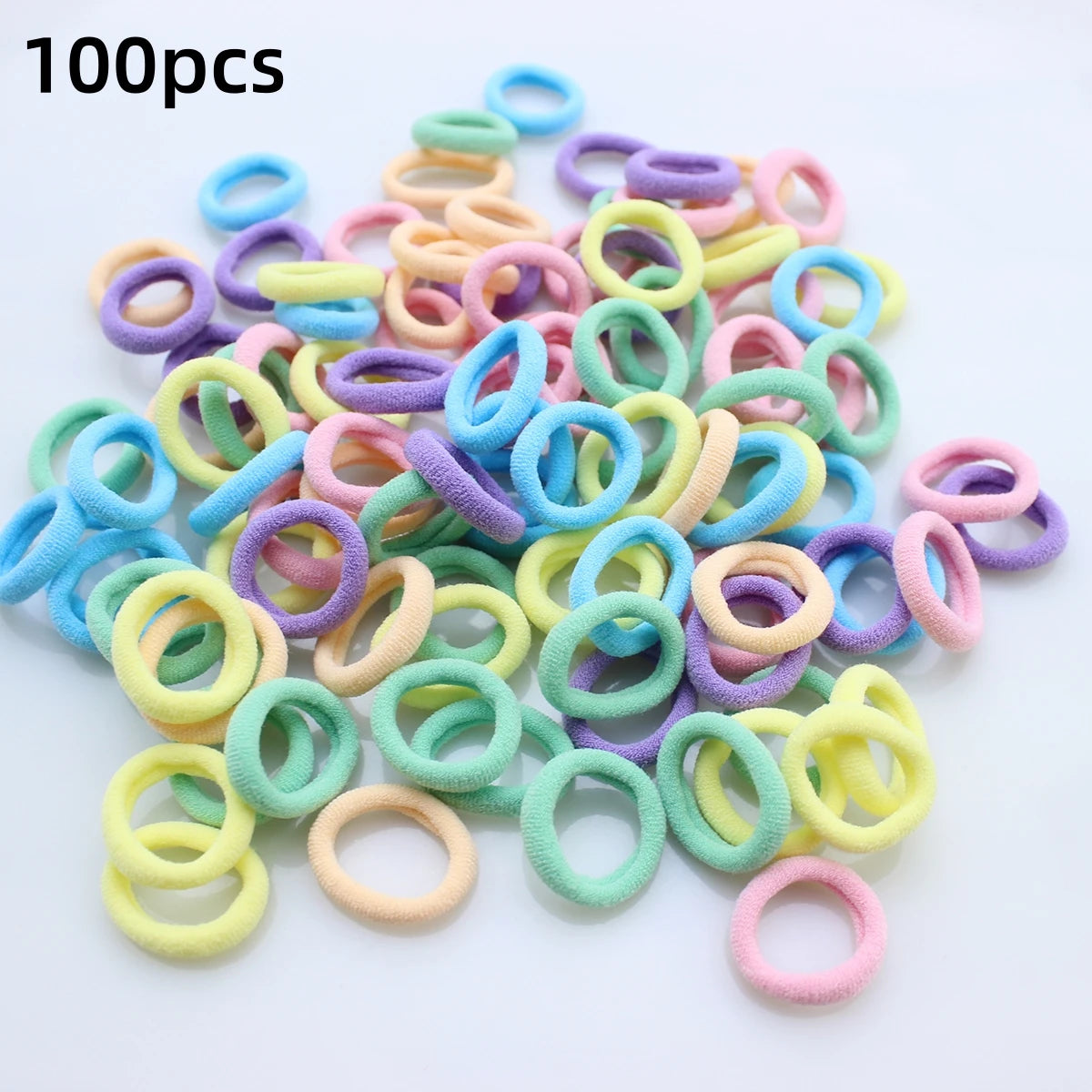 100/300/500 pcs Girls Colorful Elastic Hair Bands Ponytail Hold Hair Tie Rubber Bands Scrunchie Hair Accessories Bands for Girls SuperFye light green / 300pcs SuperFye